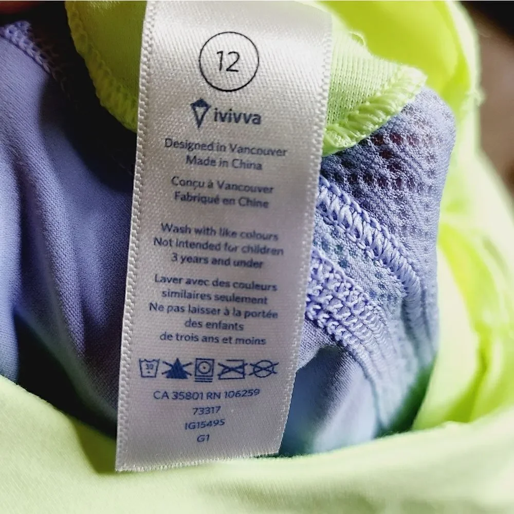 ‎Ivivva girls tri-color athletic top